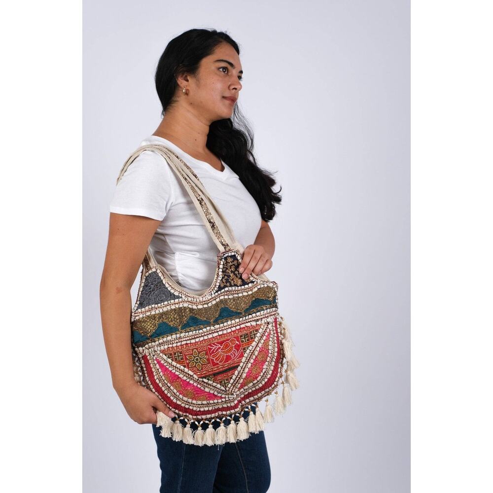 "Boho Bloom" Patchwork Shoulder Bag NWT - image 3